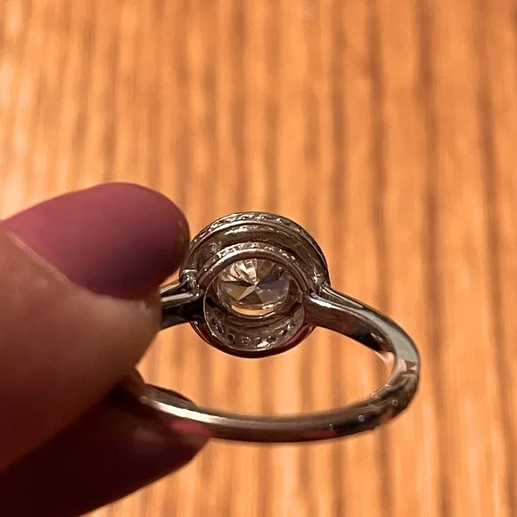 Sterling silver Diamonique Halo ring size 7.5 - Picture 8 of 9